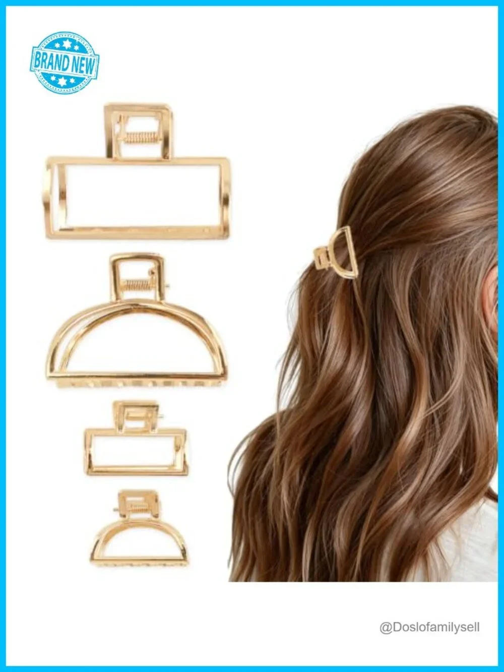4Pcs Metal Hair Claw Clips Gold Non-Slip Claw Clips for Women Elegant Hair